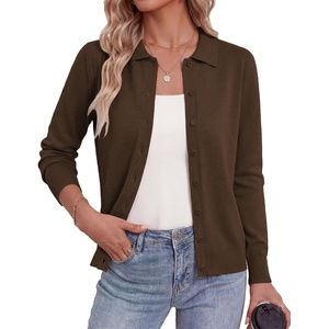 GRACE KARIN Cardigan Sweaters for Women Lightweight Long Sleeve Cardigans(Chocolate Brown)
