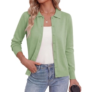 GRACE KARIN Cardigan Sweaters for Women Lightweight Long Sleeve Cardigans(Clover Green)