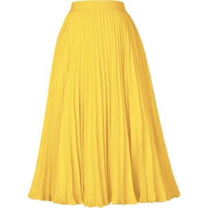 GRACE KARIN Pleated Midi Skirt for Women Chiffon A-Line Outfits(Ginger)