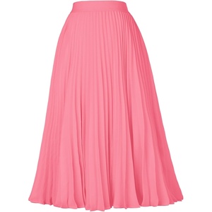 GRACE KARIN Pleated Midi Skirt for Women Chiffon A-Line Outfits(Pastel Pink)