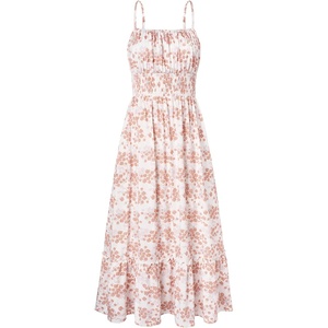 GRACE KARIN Summer Dresses for Women 2026 Vacation Boho Maxi Sundress(Beige Floral)