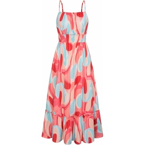 GRACE KARIN Summer Dresses for Women 2026 Vacation Boho Maxi Sundress(Pink Floral)