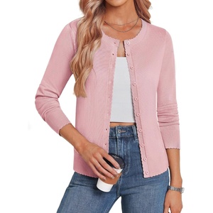 GRACE KARIN Women 2026 Lightweight Scalloped Knit Fall Cardigan Sweaters(Blush Pink)