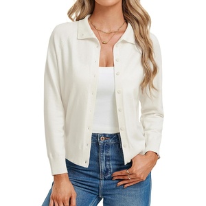 GRACE KARIN Women Lightweight Cardigan Sweaters, Fall Teacher Outfits(Cream White)