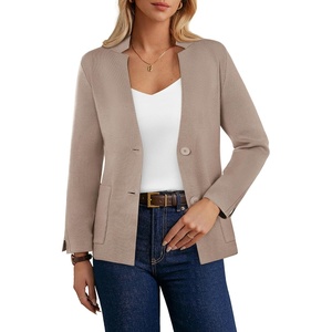 GRACE KARIN Women Sweater Blazer Business Casual Blazers Knit Fall Cardigan(Vintage Khaki)