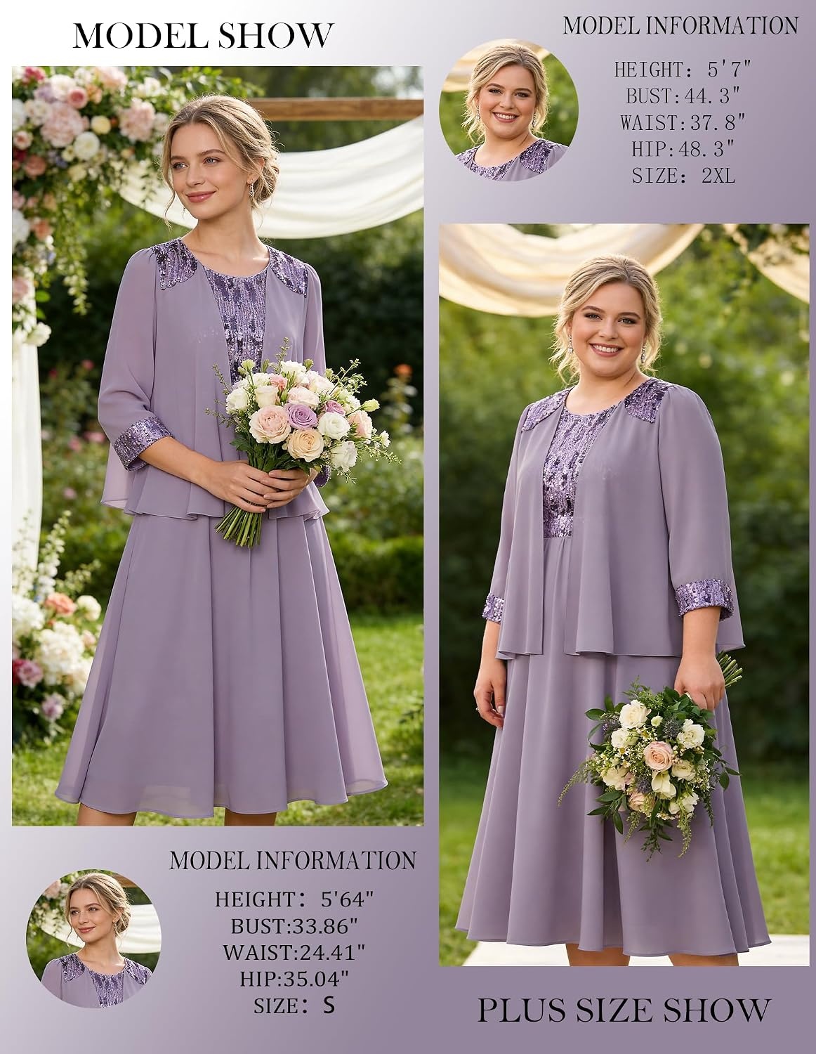 image:imageGRACE KARIN Formal Wedding Guest Dress Sequin Mother of The Bride DressesPurple Gray