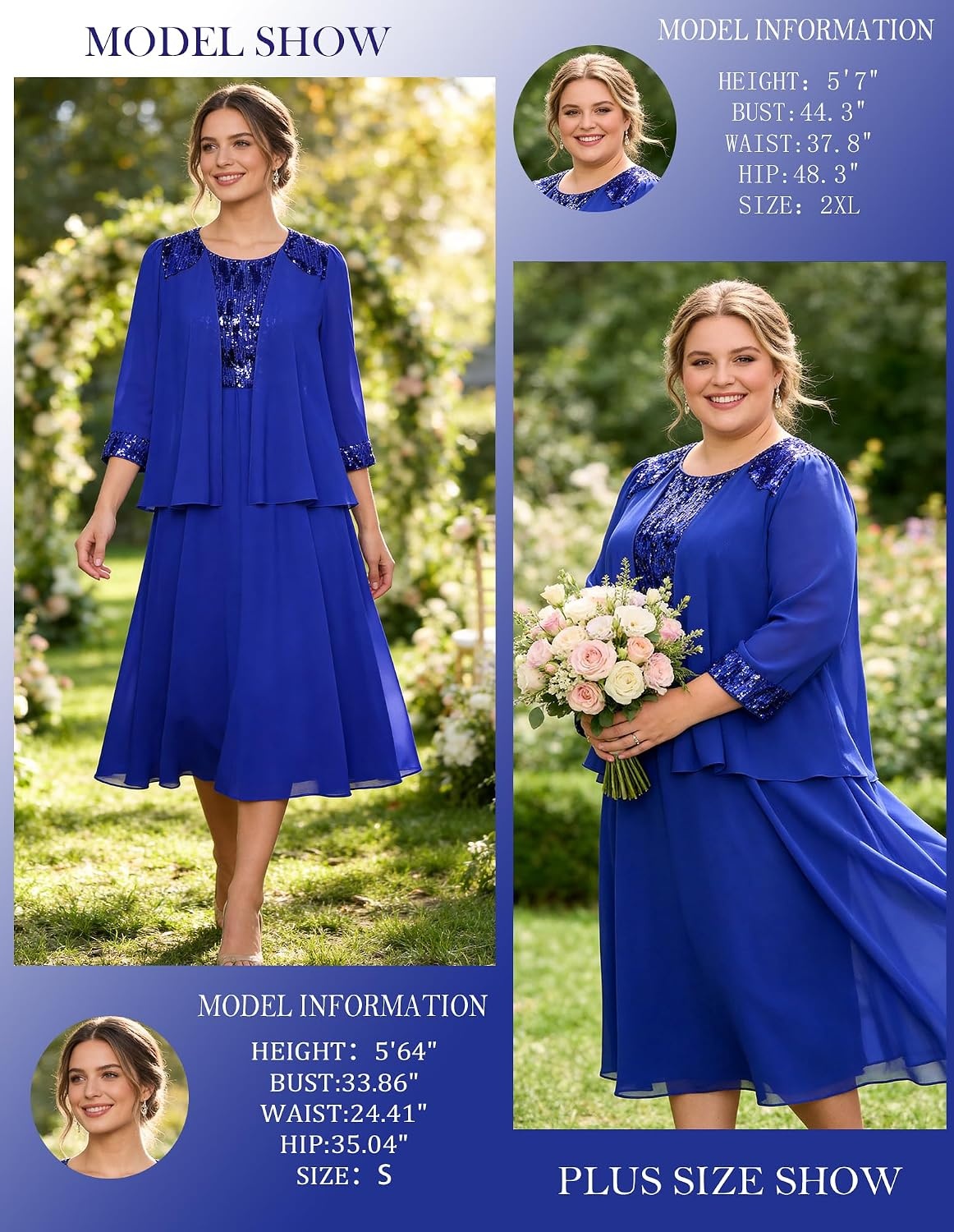 image:imageGRACE KARIN Formal Wedding Guest Dress Sequin Mother of The Bride DressesRoyal Blue