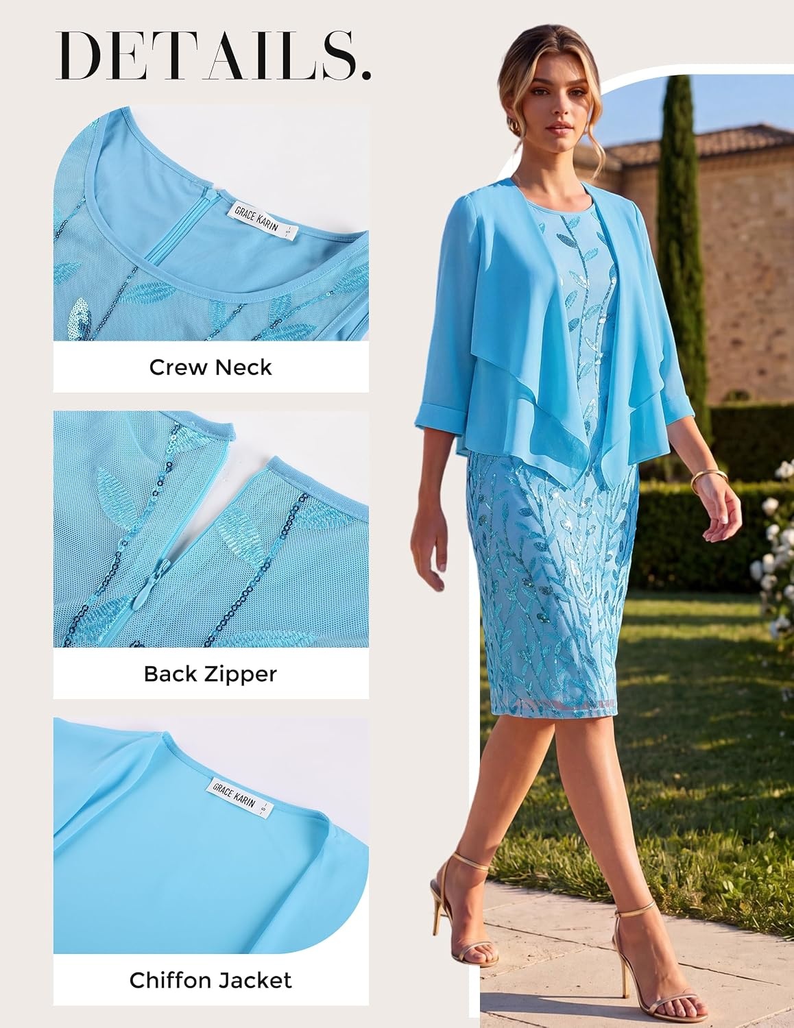 image:imageGRACE KARIN Mother of The Bride Groom Dresses Wedding Guest DressBlue