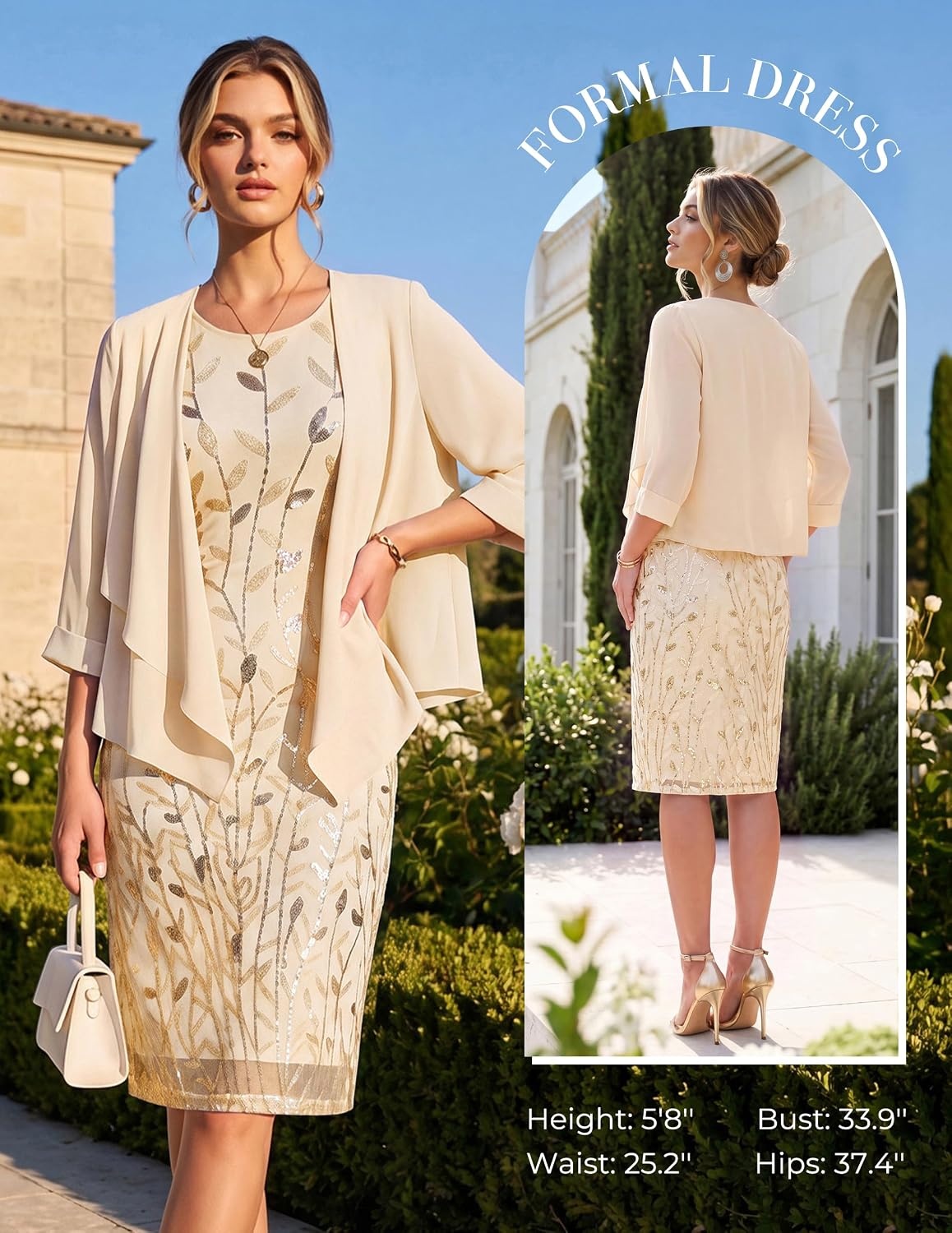 image:imageGRACE KARIN Mother of The Bride Groom Dresses Wedding Guest DressChampagne Gold