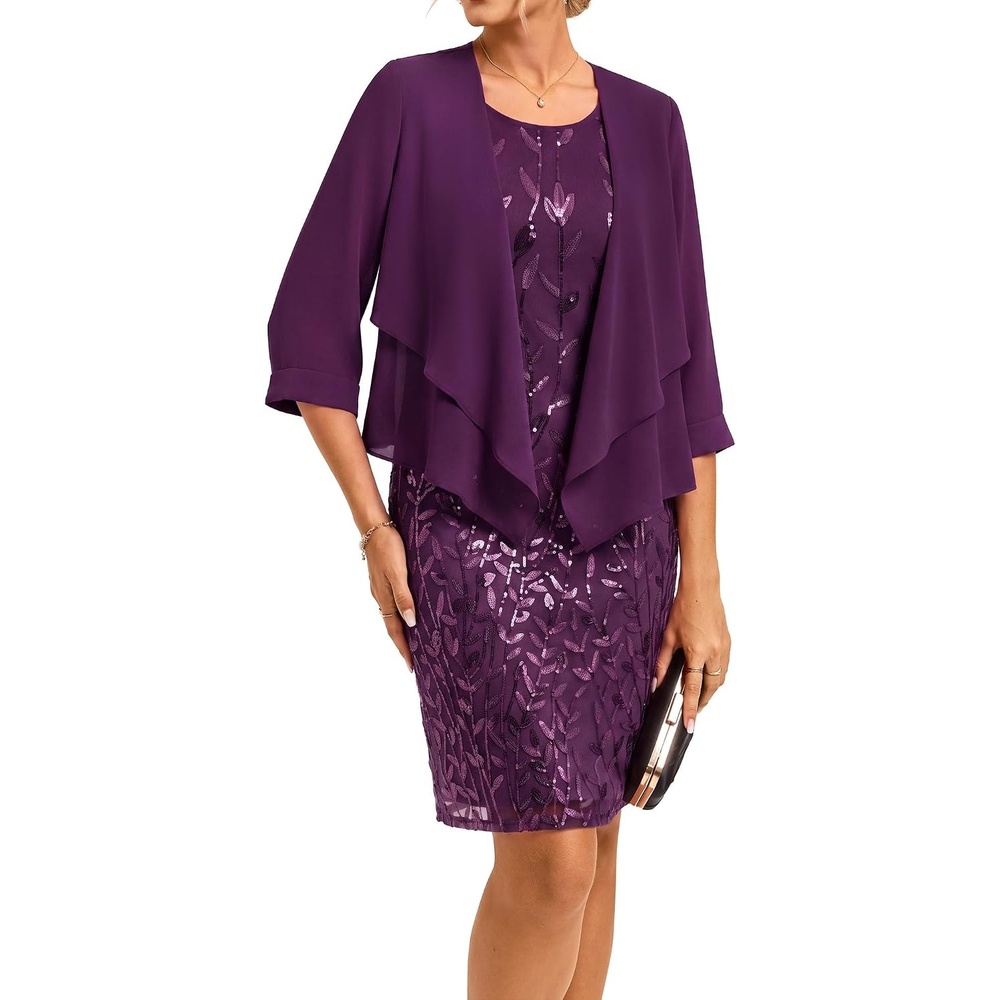 image:imageGRACE KARIN Mother of The Bride Groom Dresses Wedding Guest DressDeep Purple