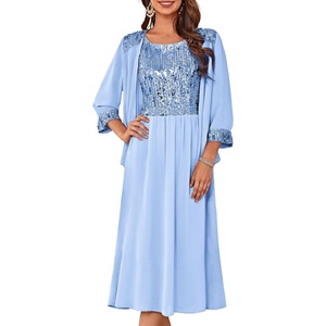 GRACE KARIN Formal Wedding Guest Dress Sequin Mother of The Bride Dresses(Light Sky Blue)