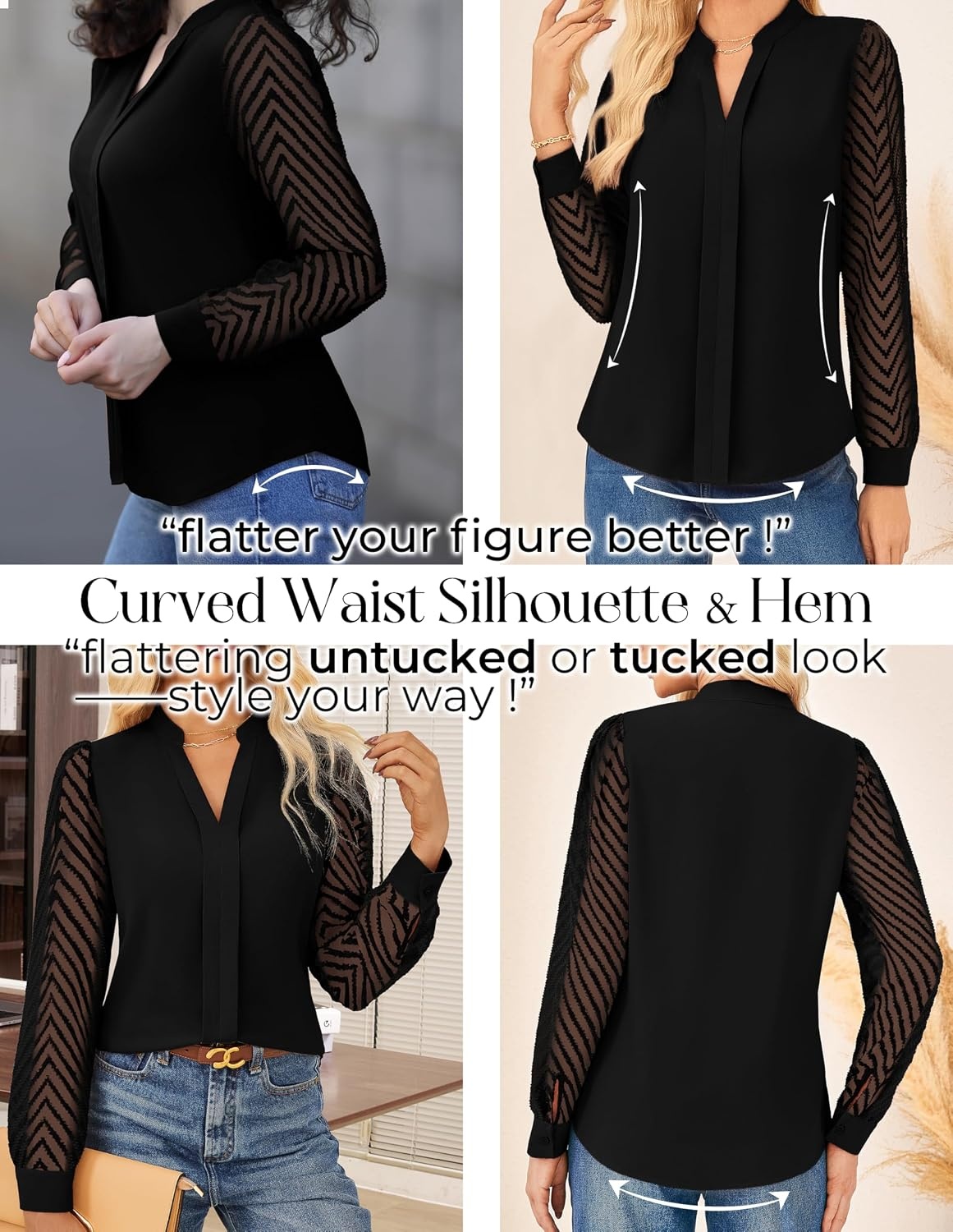 image:imageGRACE KARIN Blouses for Women Dressy Casual Business Casual OutfitsBlack