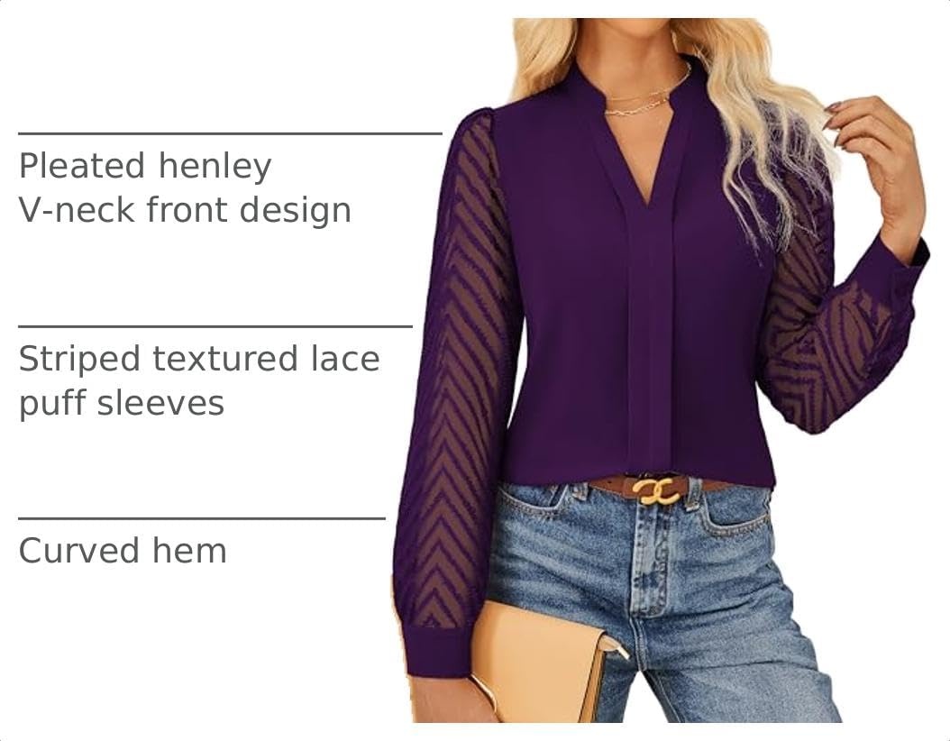 image:imageGRACE KARIN Blouses for Women Dressy Casual Business Casual OutfitsPurple