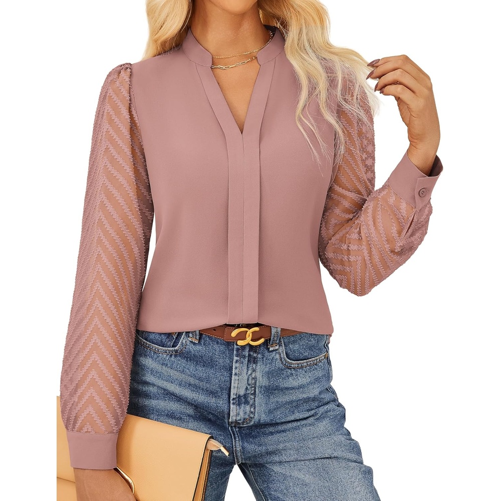 image:imageGRACE KARIN Blouses for Women Dressy Casual Business Casual OutfitsDusty Pink