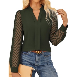 GRACE KARIN Blouses for Women Dressy Casual Business Casual Outfits(Army Green)