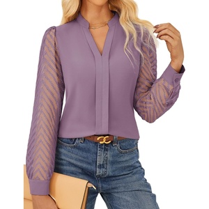 GRACE KARIN Blouses for Women Dressy Casual Business Casual Outfits(Grey Purple)