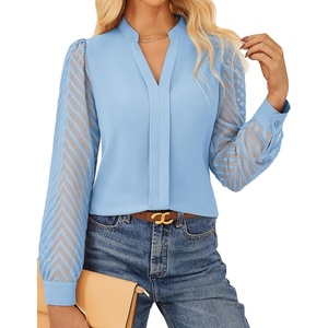 GRACE KARIN Blouses for Women Dressy Casual Business Casual Outfits(Light Blue)