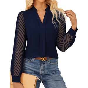 GRACE KARIN Blouses for Women Dressy Casual Business Casual Outfits(Navy Blue)