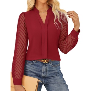 GRACE KARIN Blouses for Women Dressy Casual Business Casual Outfits(Red)