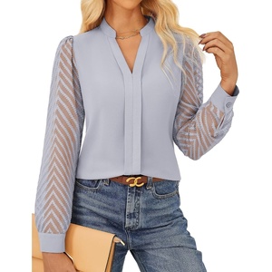 GRACE KARIN Blouses for Women Dressy Casual Business Casual Outfits(Silver Gray)