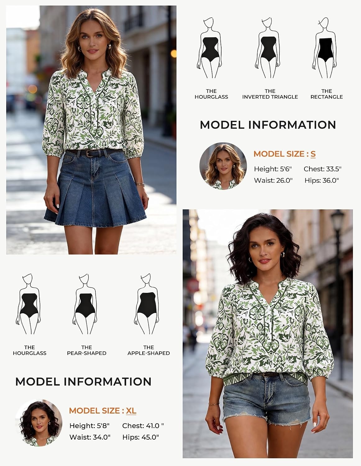 image:imageGRACE KARIN Boho Tops for Women Summer Dressy Casual Floral Blouses V Neck Button Up 34 Sleeve Shirts for VacationGreen Floral