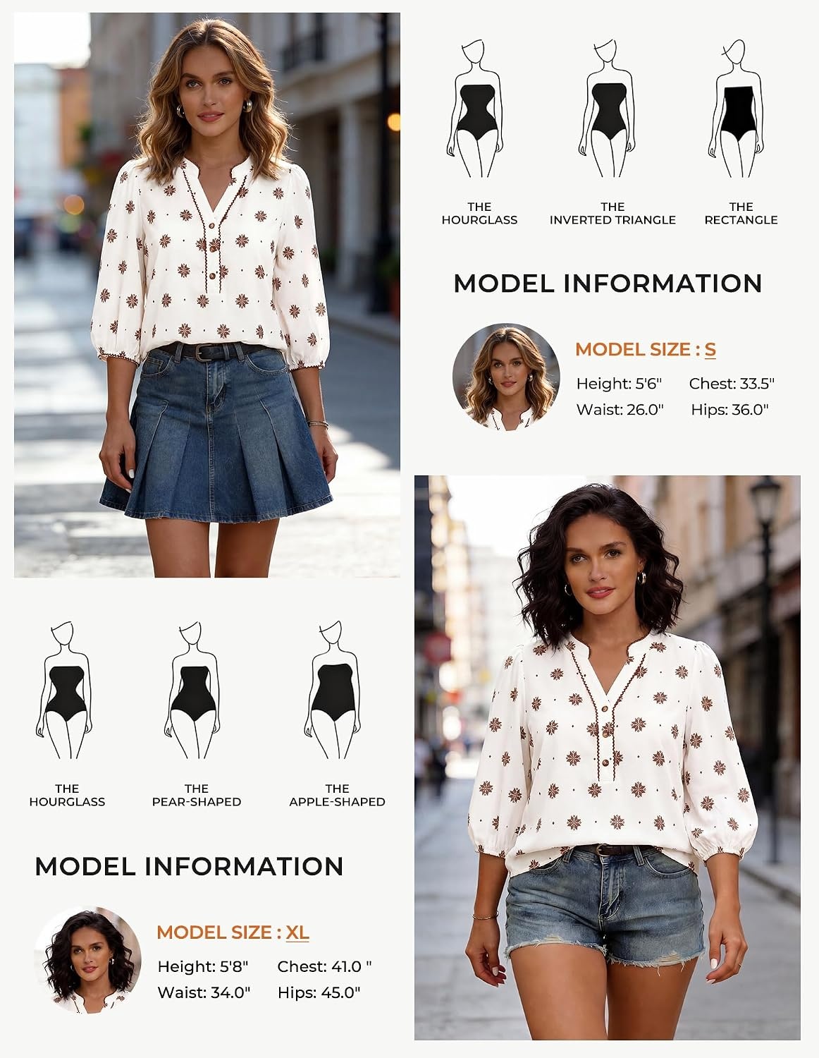 image:imageGRACE KARIN Boho Tops for Women Summer Dressy Casual Floral Blouses V Neck Button Up 34 Sleeve Shirts for VacationWhite Floral