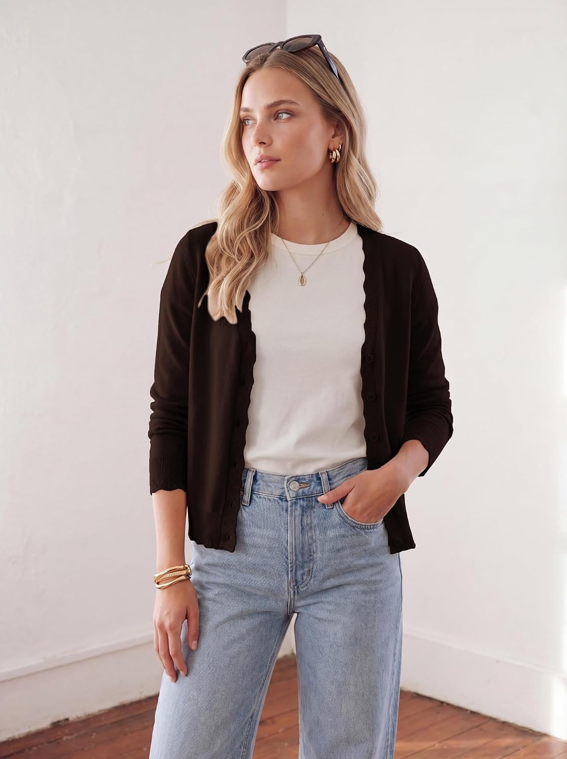 image:imageGRACE KARIN Cardigan Sweaters for Women Wool Blend Sweater Fall FashionCoffee