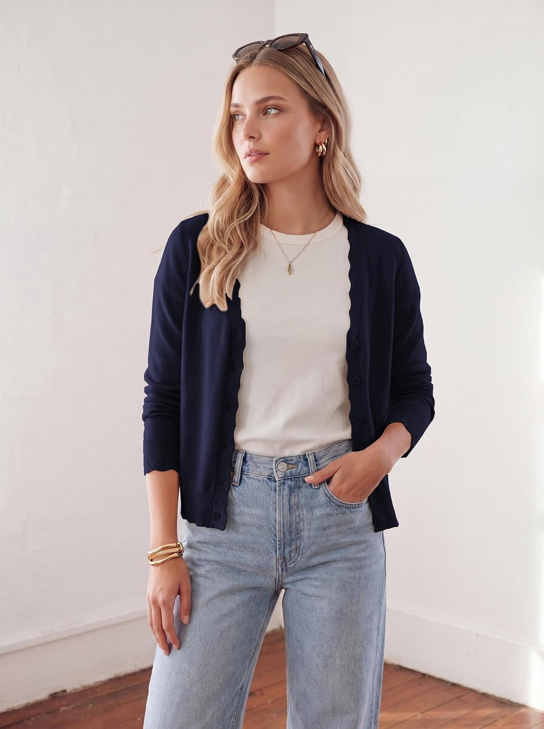 image:imageGRACE KARIN Cardigan Sweaters for Women Wool Blend Sweater Fall FashionNavy Blue