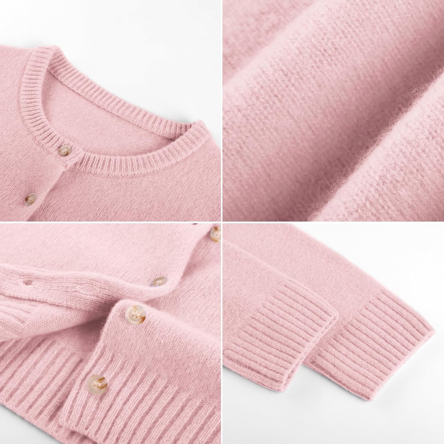 image:imageGRACE KARIN Cashmere Cardigan Sweaters for Women Merino Wool Fall SweatersLight Pink
