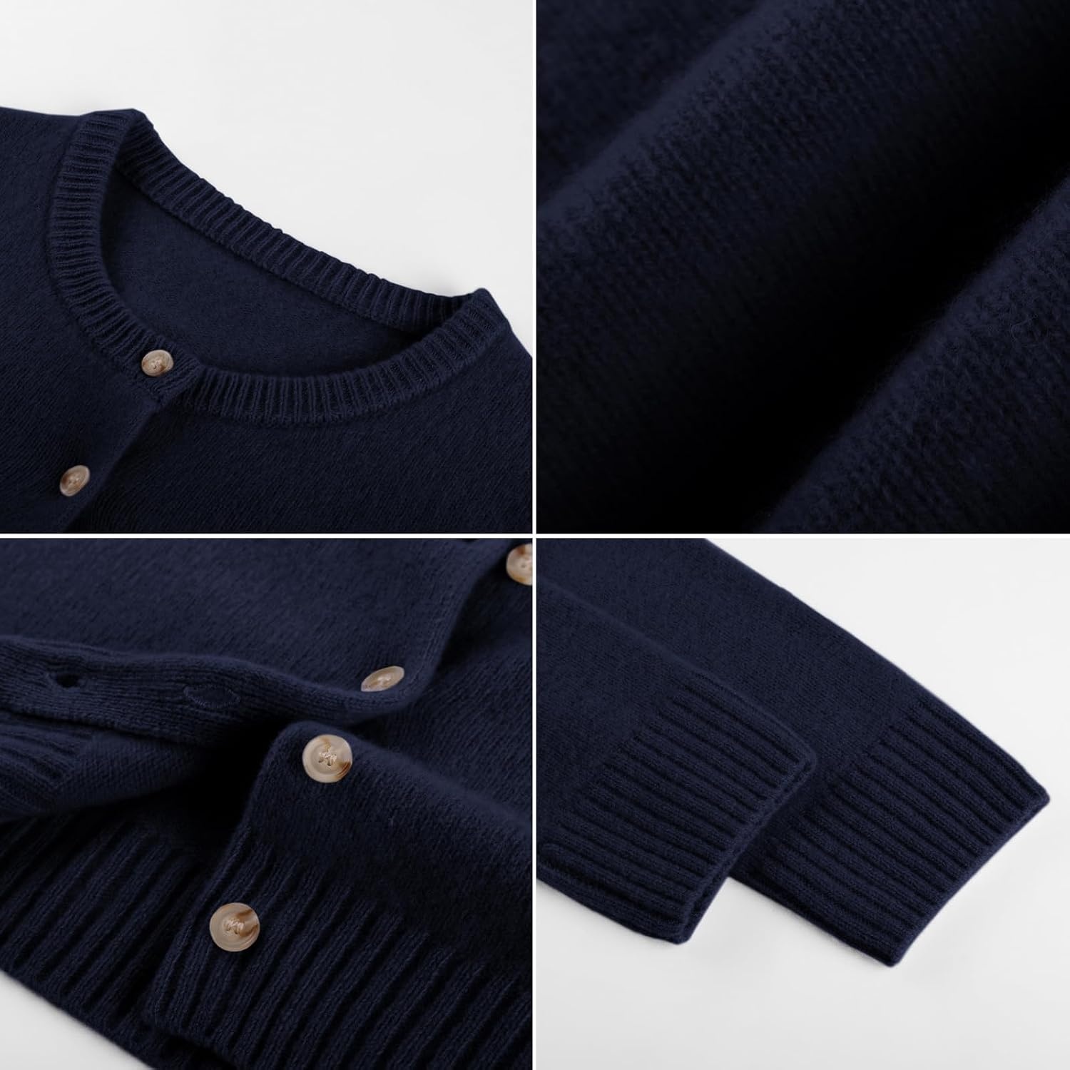 image:imageGRACE KARIN Cashmere Cardigan Sweaters for Women Merino Wool Fall SweatersNavy Blue