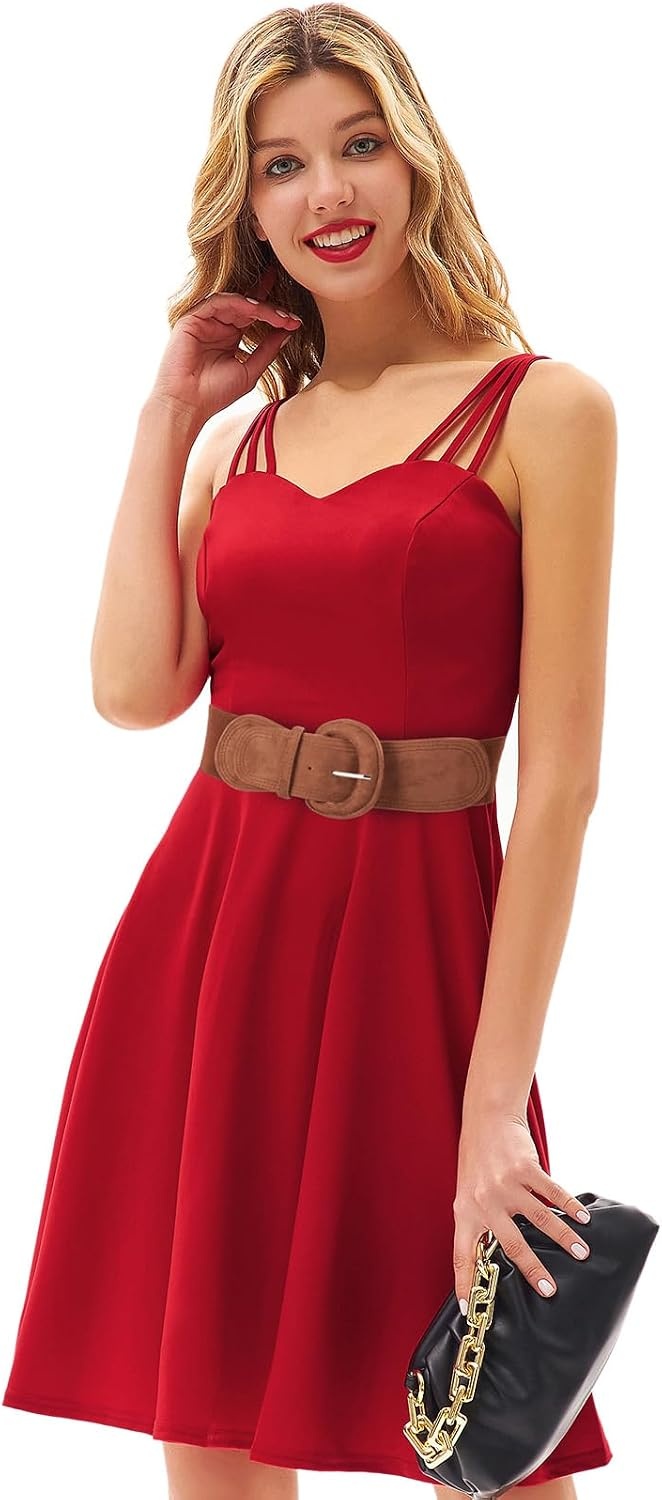 image:imageGRACE KARIN Wide Belt for Women Suede Elastic Chunky Belts with BuckleSuedebrown