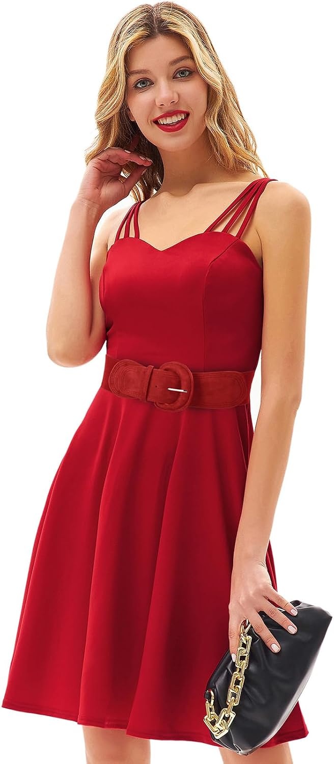 image:imageGRACE KARIN Wide Belt for Women Suede Elastic Chunky Belts with BuckleSuedered