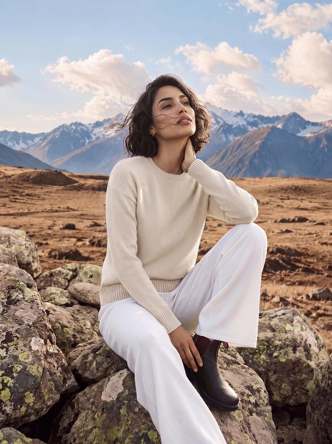 image:imageGRACE KARIN Women Merino Wool Sweaters Crewneck Winter Fall Layer PulloverBeige
