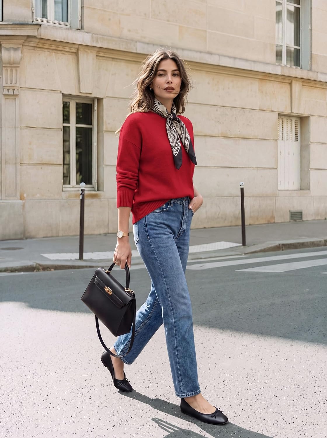 image:imageGRACE KARIN Women Merino Wool Sweaters Crewneck Winter Fall Layer PulloverWine Red