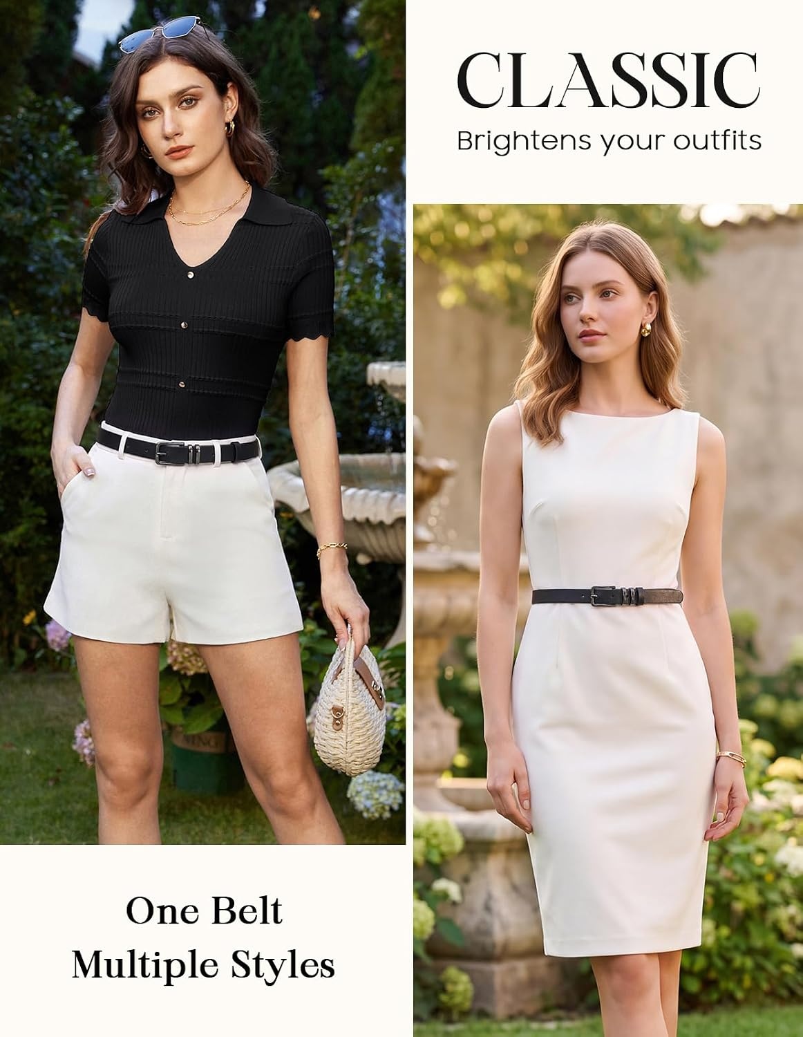 image:imageGRACE KARIN Womens Belts for Jeans Pants Leather Belt with Buckle03blackblack Buckle