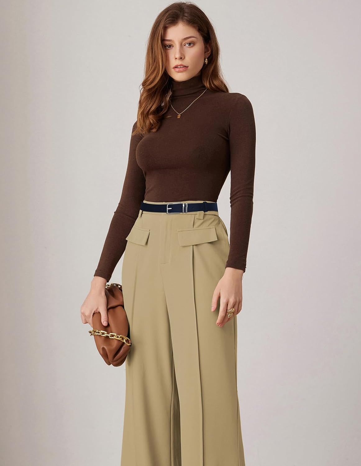 image:imageGRACE KARIN Womens Belts for Jeans Pants Leather Belt with BuckleNavy Bluesilver