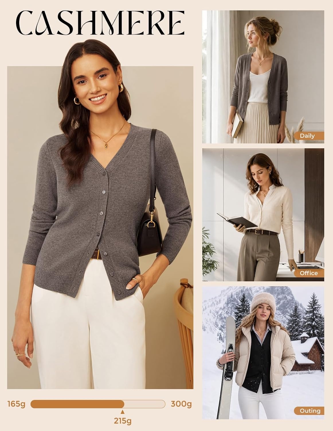 image:imageGRACE KARIN Womens Cashmere Merino Wool Sweaters 2026 Fall Winter CardiganNavy Blue