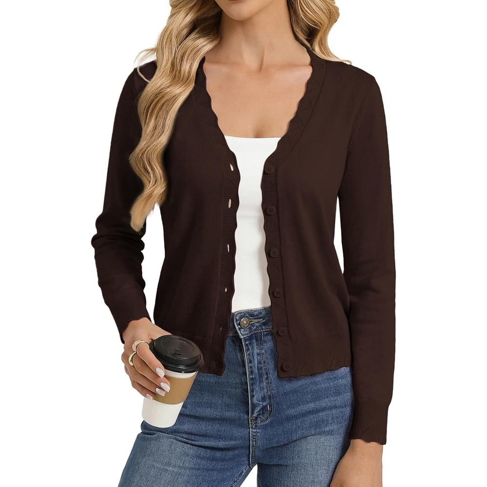 image:imageGRACE KARIN Cardigan Sweaters for Women Wool Blend Sweater Fall FashionCoffee