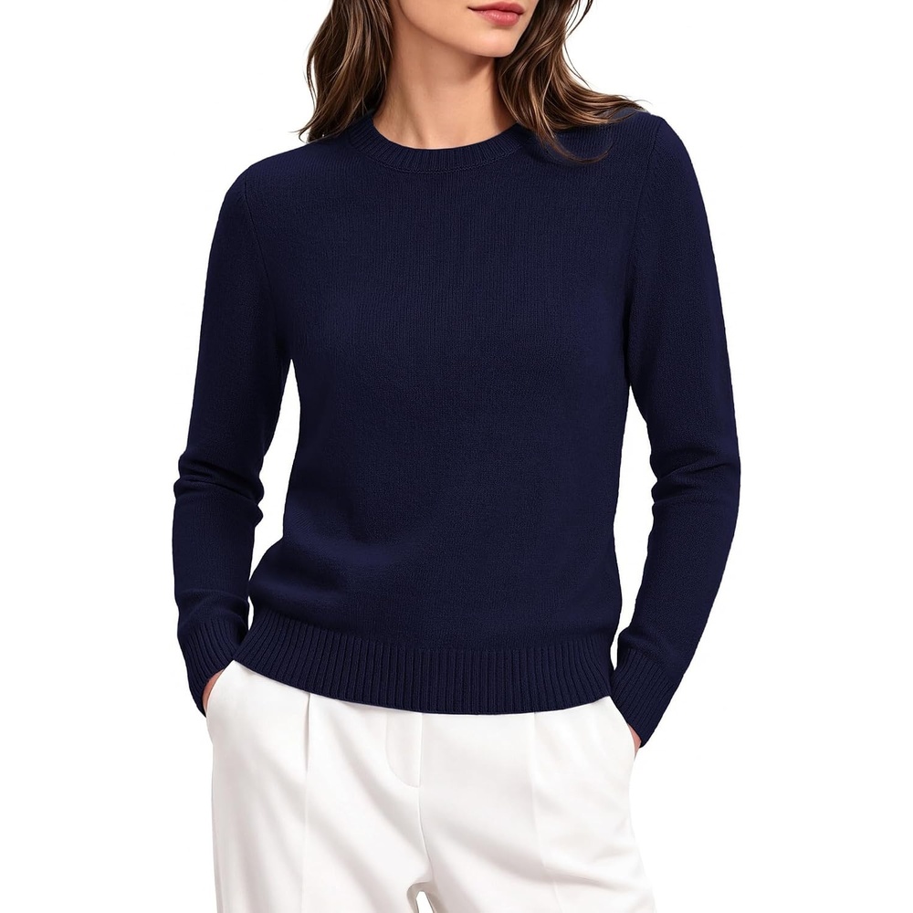 image:imageGRACE KARIN Cashmere Sweaters for Women Merino Wool Soft Fall Sweater TopNavy Blue