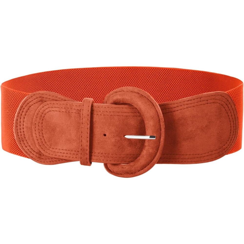 image:imageGRACE KARIN Wide Belt for Women Suede Elastic Chunky Belts with BuckleSuedeorange