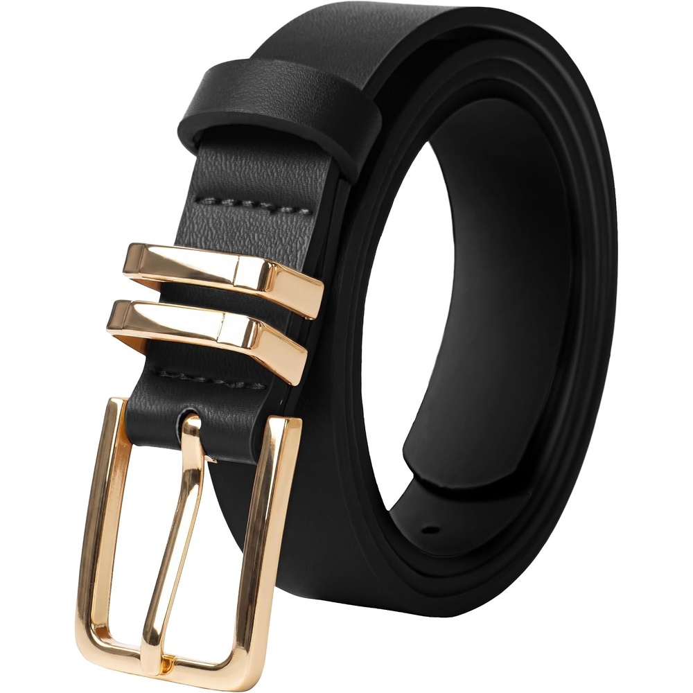 image:imageGRACE KARIN Womens Belts for Jeans Pants Leather Belt with Buckle01blackgold