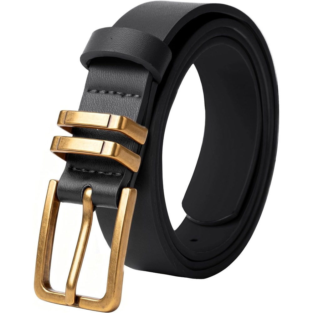 image:imageGRACE KARIN Womens Belts for Jeans Pants Leather Belt with Buckle04blackgold