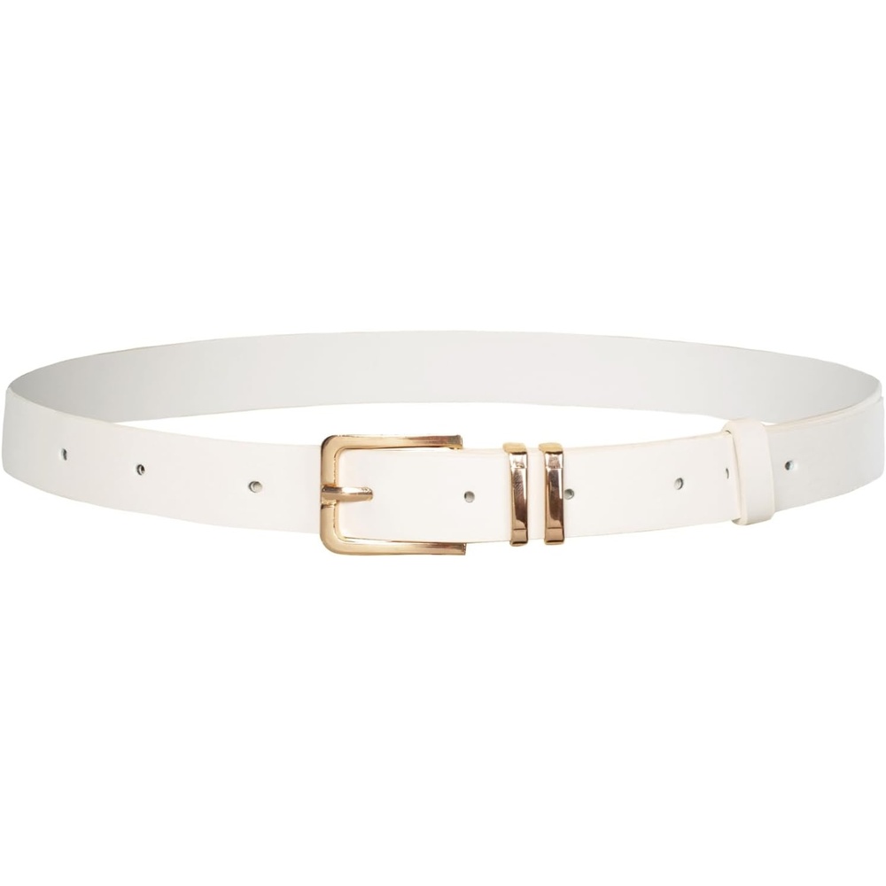 image:imageGRACE KARIN Womens Belts for Jeans Pants Leather Belt with BuckleWhitegold