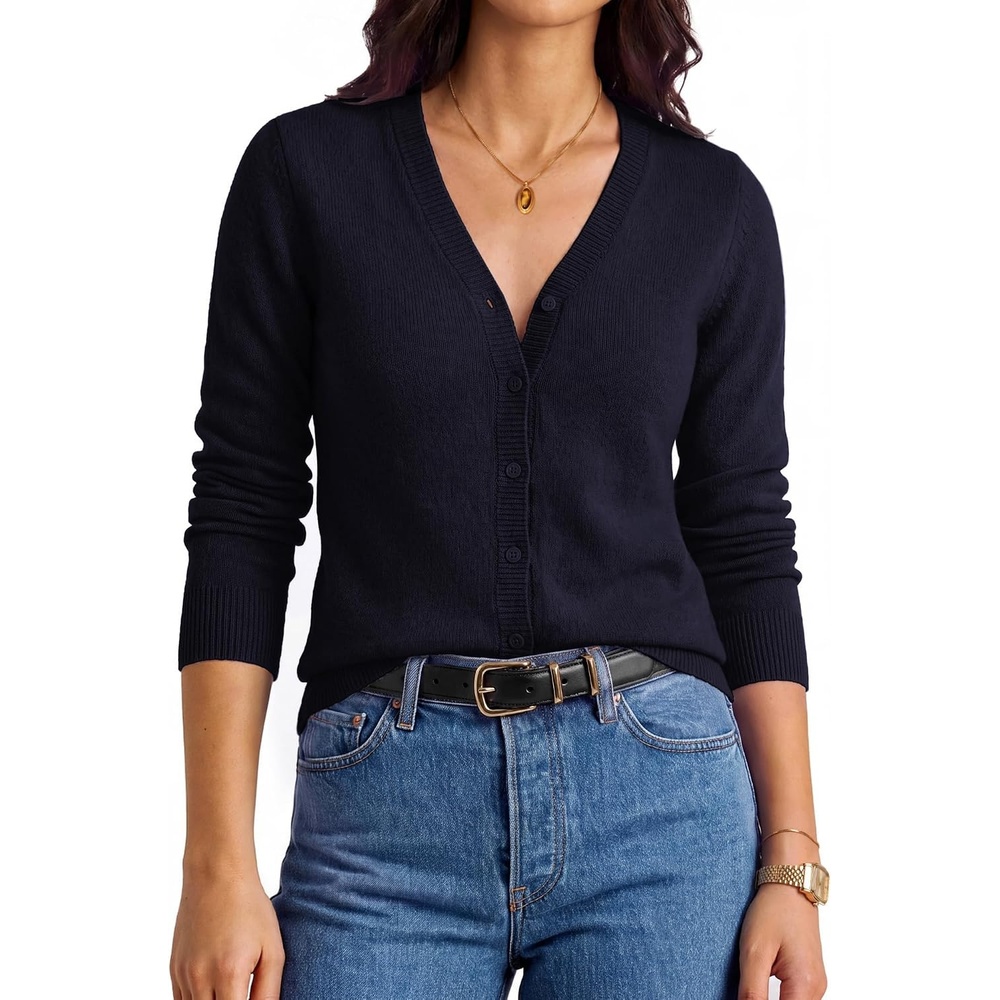 image:imageGRACE KARIN Womens Cashmere Merino Wool Sweaters 2026 Fall Winter CardiganNavy Blue