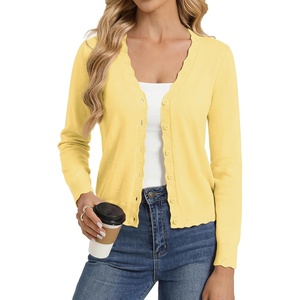 GRACE KARIN Cardigan Sweaters for Women Wool Blend Sweater Fall Fashion(Light Yellow)