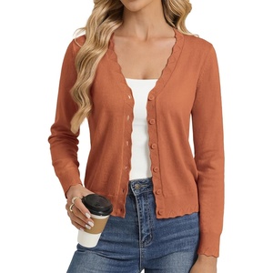 GRACE KARIN Cardigan Sweaters for Women Wool Blend Sweater Fall Fashion(Pumpkin Orange)