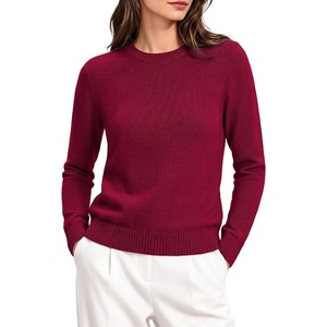 GRACE KARIN Cashmere Sweaters for Women Merino Wool Soft Fall Sweater Top(Dark Red)