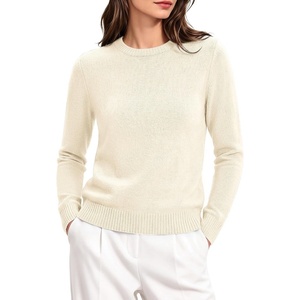 GRACE KARIN Cashmere Sweaters for Women Merino Wool Soft Fall Sweater Top(Ivory White)