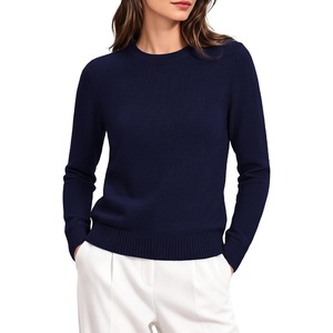 GRACE KARIN Cashmere Sweaters for Women Merino Wool Soft Fall Sweater Top(Navy Blue)