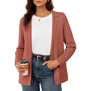 GRACE KARIN Sweater Blazers for Women Business Casual Wool Blend Jacket(Potter’s Clay)